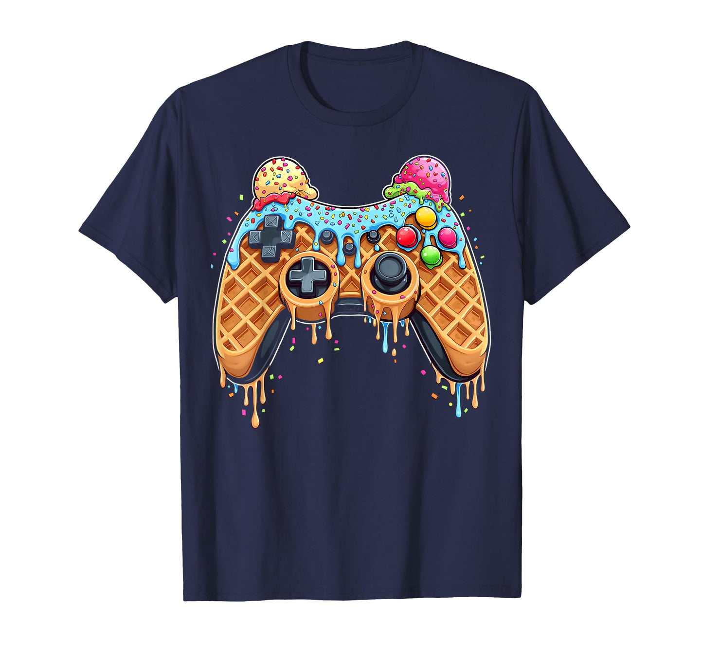 Video Game Controller Drip Gamer Ice Cream Waffle Controller T-Shirt