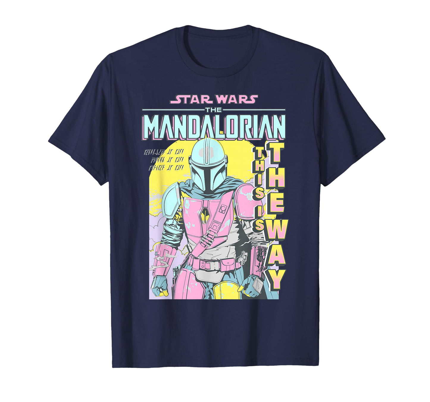 Star Wars: The Mandalorian This Is The Way Neon Comic T-Shirt