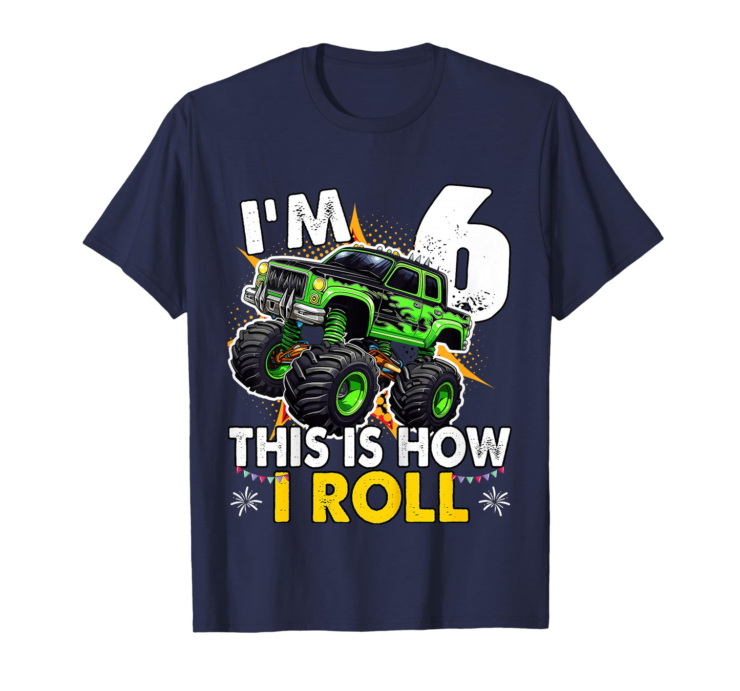 6 Year Old Monster Truck 6th Birthday Boy T-Shirt