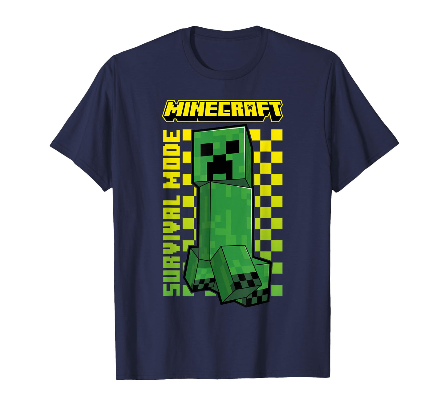 Minecraft Yellow Checkered Survival Mode Creeper T-Shirt