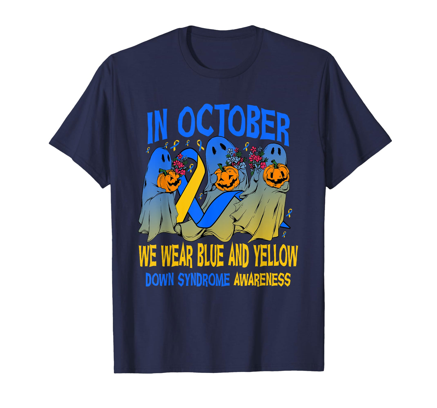 Spooky Trisomy 21 Halloween Costume Ghosts Down Syndrome T-Shirt
