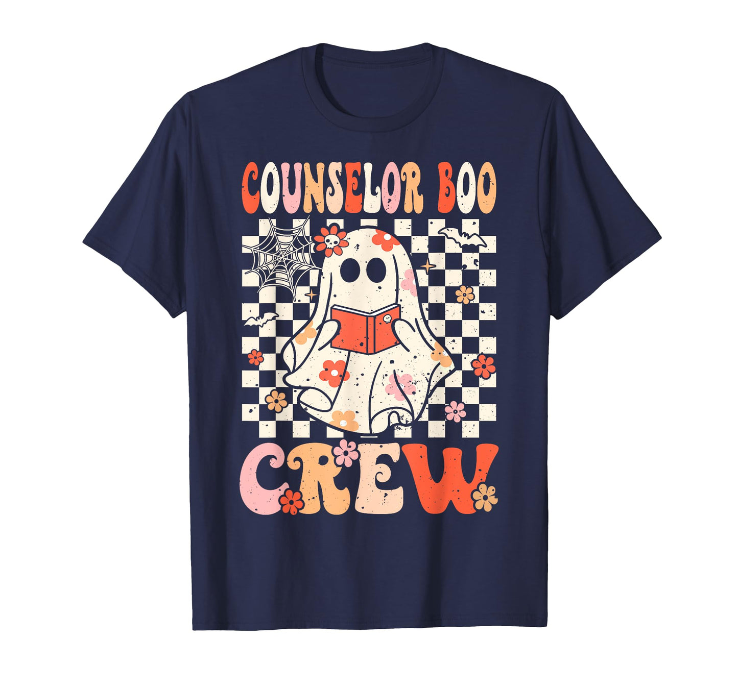 Groovy Boo Counselor Crew Ghost Women Halloween Counselor T-Shirt