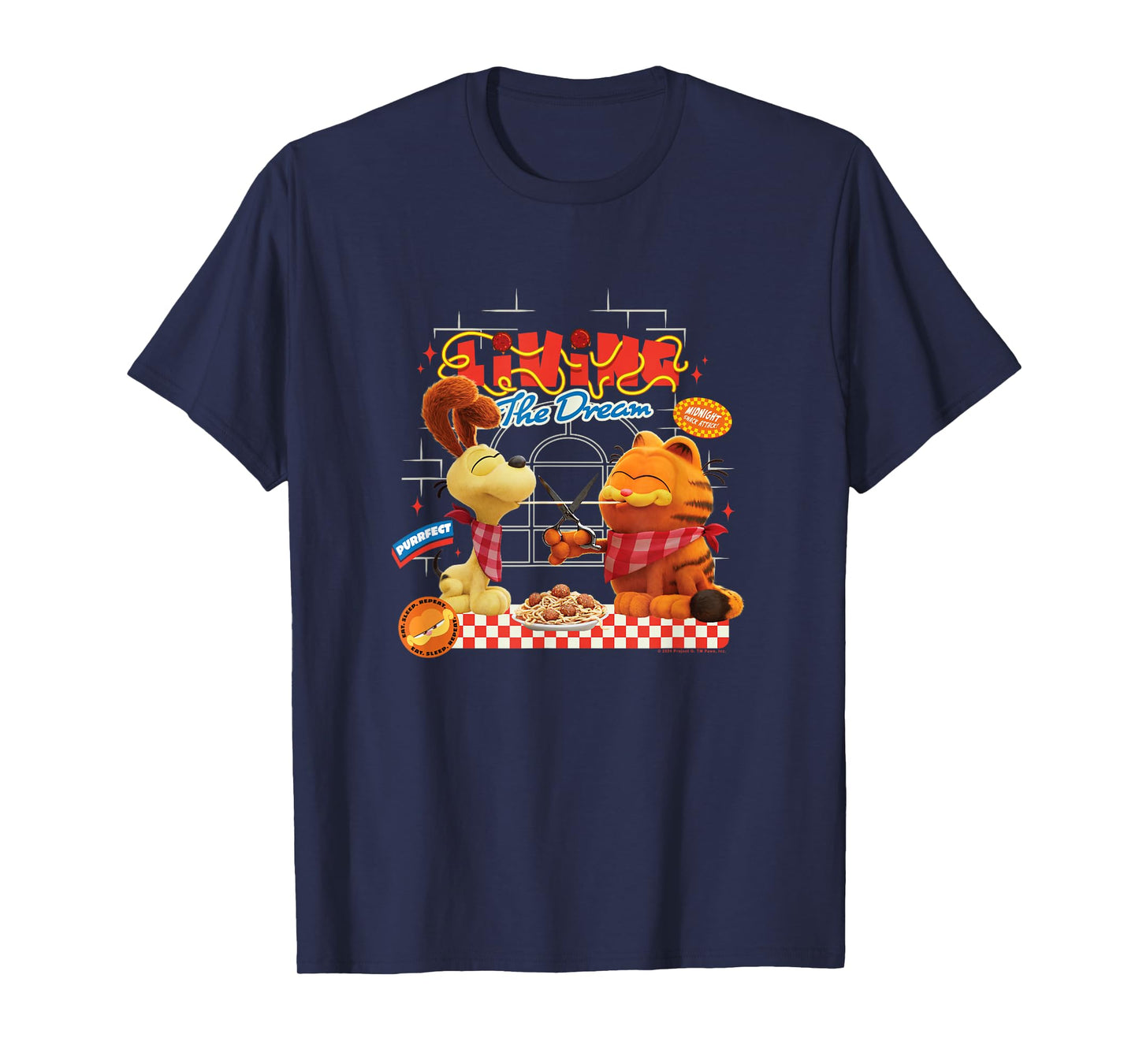 The Garfield Movie Living The Dream Garfield & Odie Pasta T-Shirt