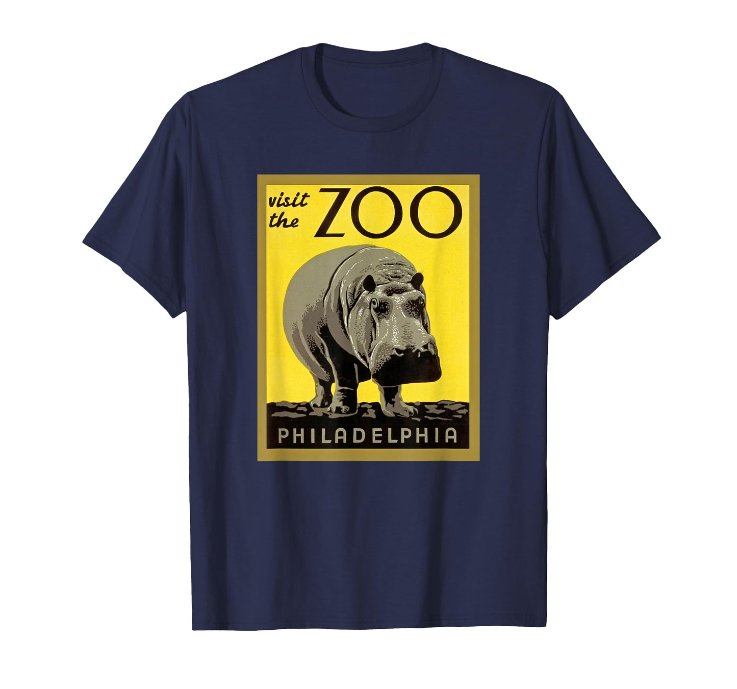 Visit The Zoo Philadelphia Retro Vintage Hippopotamus Hippo T-Shirt