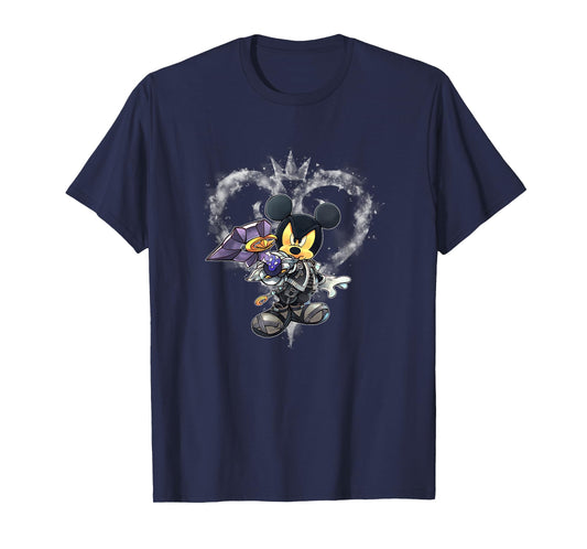 Disney Kingdom Hearts Hero Mickey Faded Smokey Heart Logo T-Shirt