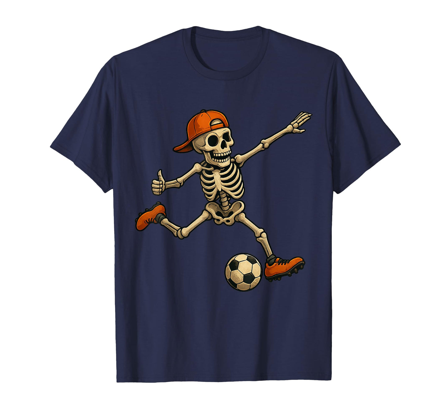 Skeleton Soccer Halloween Costume for Men Boys Kids T-Shirt