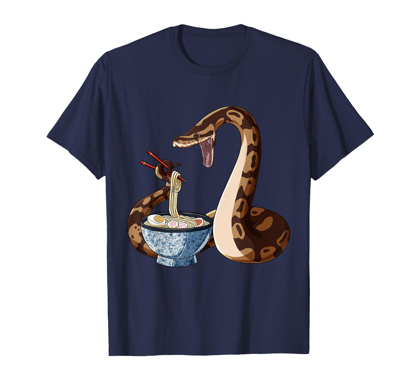Funny Japanese Anime Snake Eats Ramen King Python T-Shirt