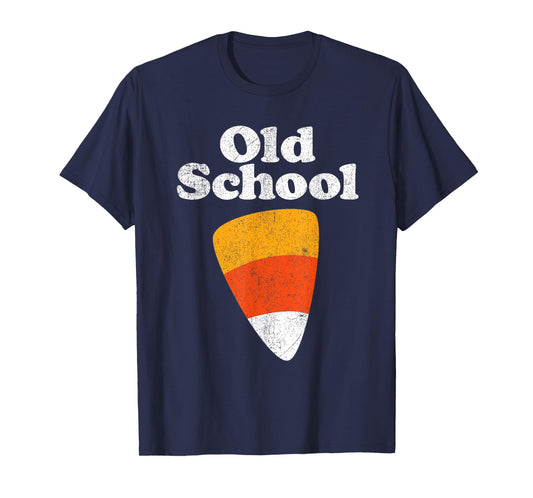 Old School Halloween Candy Corn Funny 70's 80's Costume T-Shirt