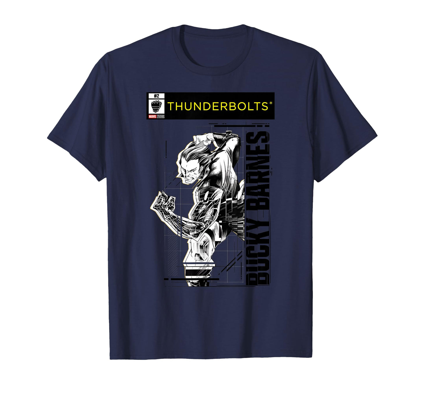 Marvel Studios Thunderbolts Bucky Barnes B&W Comic Cover #2 T-Shirt