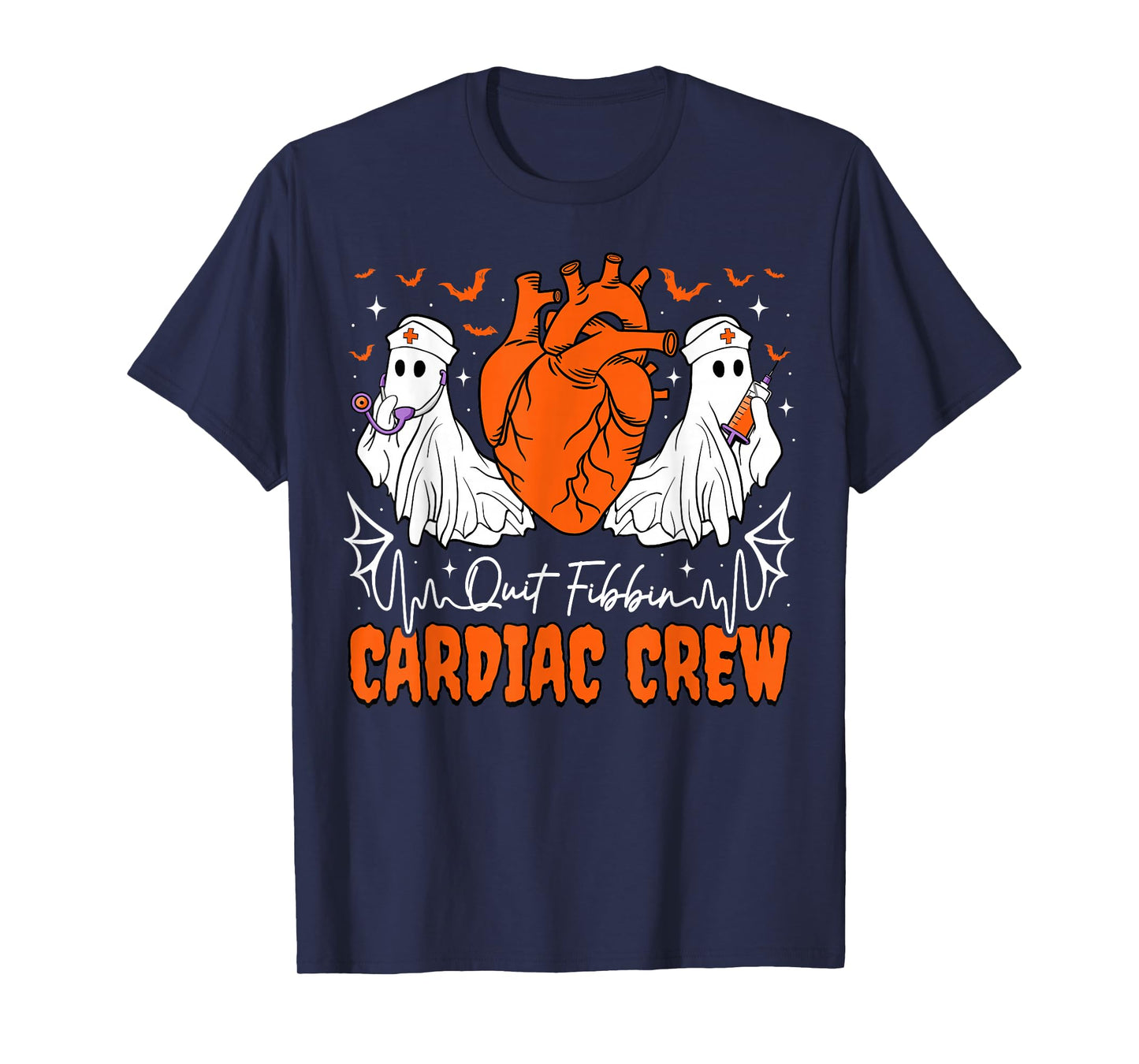Quit Fibbin Cardiac Crew Ghost Nurse Halloween T-Shirt