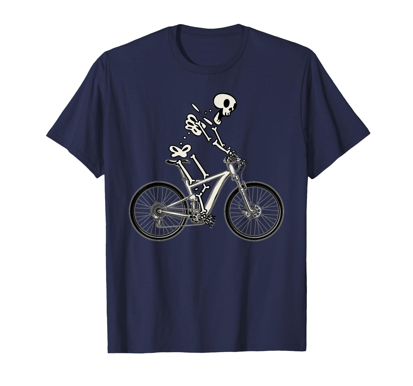 Bike Funny Skeleton On Bicycle Biker Mountain Bike T-Shirt