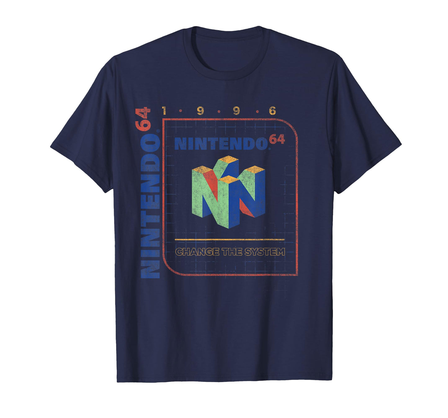 Nintendo 64 Change The System 1996 Vintage Retro Cube Logo T-Shirt