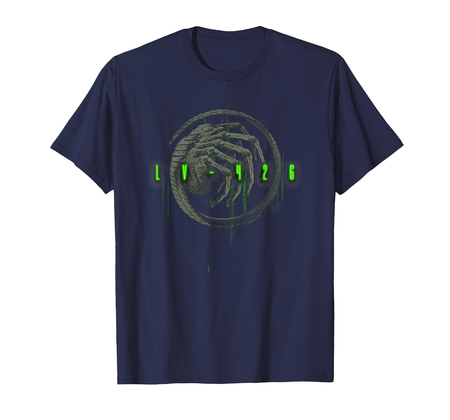Aliens Lv-Fourtwentysix Iconic Facehugger Neon Chest Poster T-Shirt