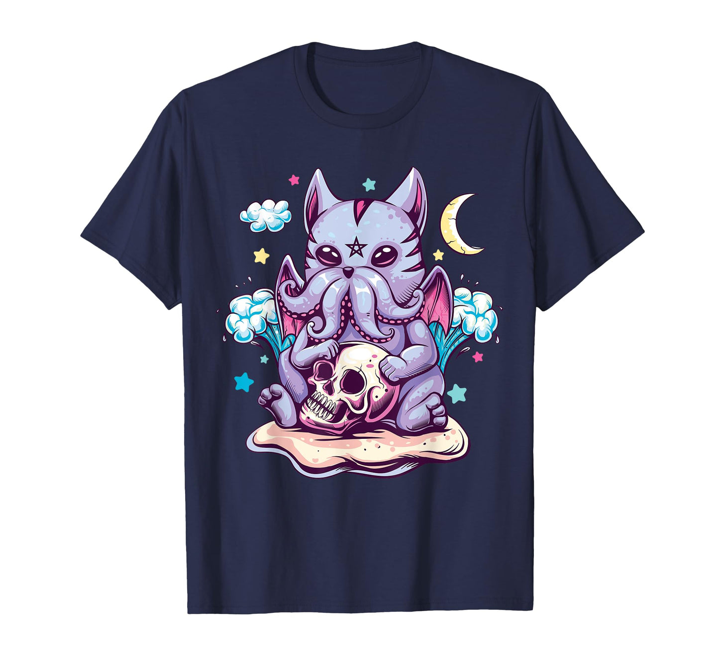 Kawaii Pastel Goth Cute Creepy Creature Skull Demon Menhera T-Shirt