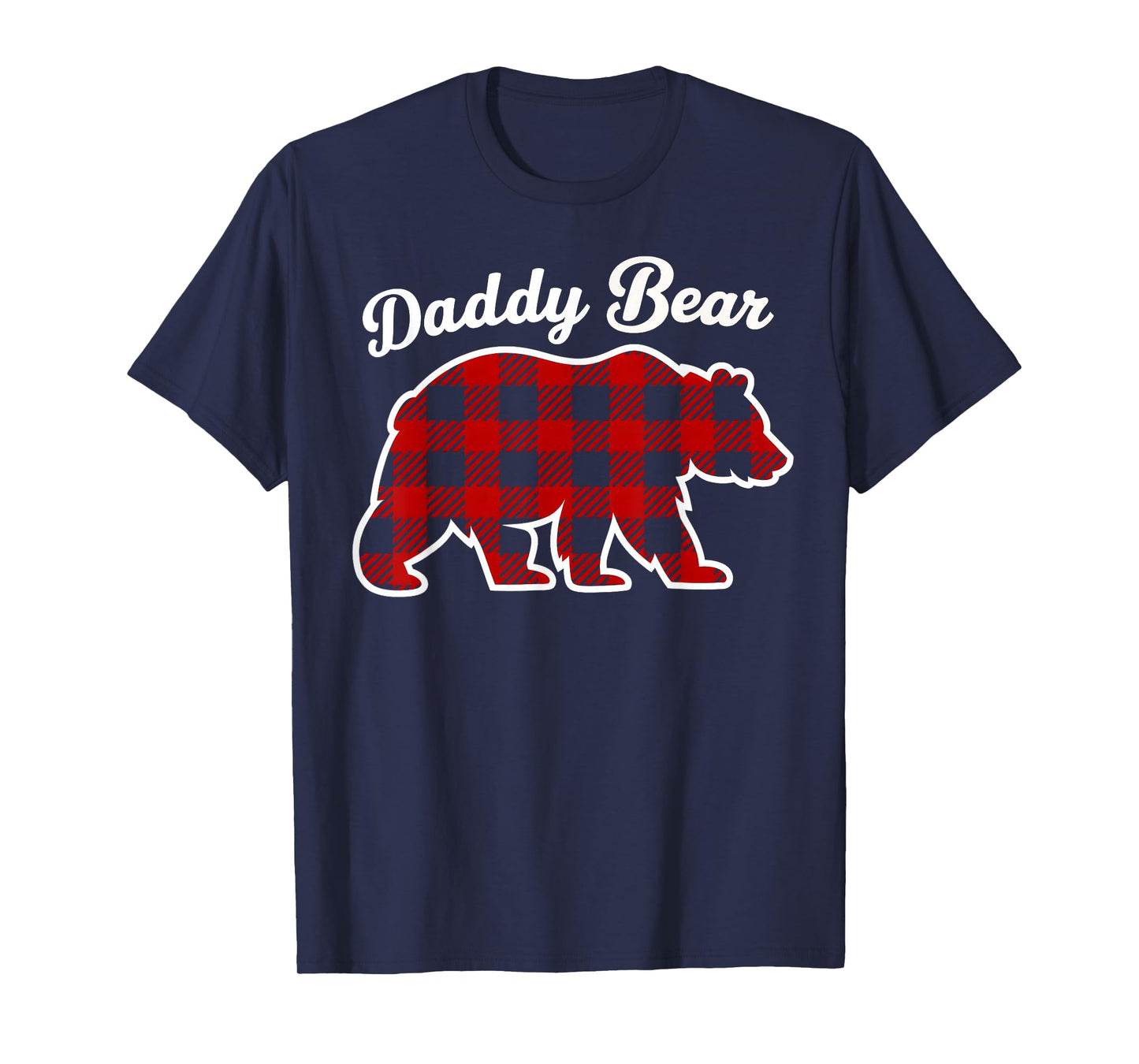 Daddy Bear Buffalo Red Plaid Matching Family Christmas T-Shirt
