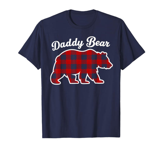 Daddy Bear Buffalo Red Plaid Matching Family Christmas T-Shirt