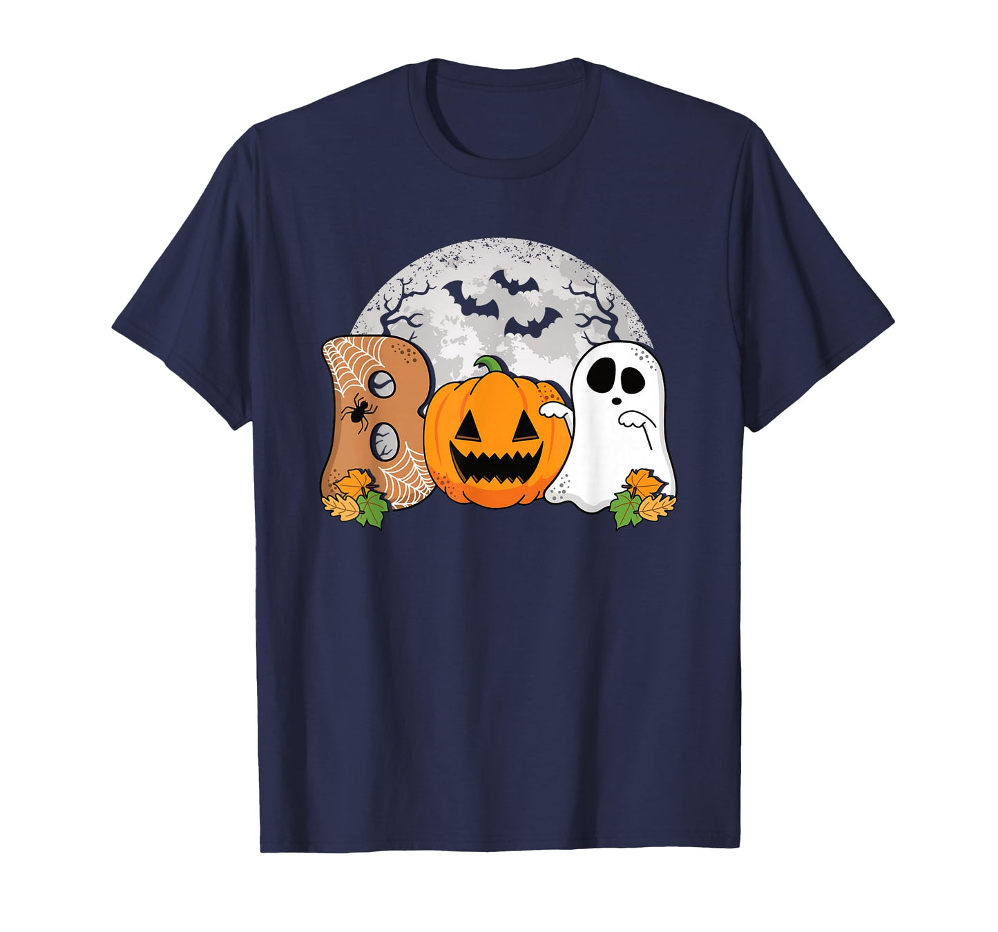 Boo Halloween Pumpkin Ghost Scary Halloween Men Women Kids T-Shirt