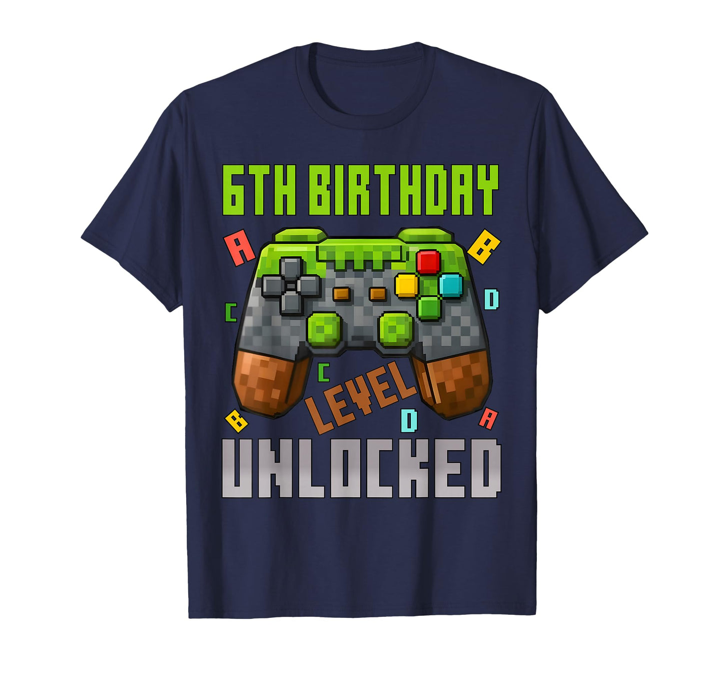 6th Birthday Boy Level 6 Unlocked Birthday Boy 6 Years Old T-Shirt