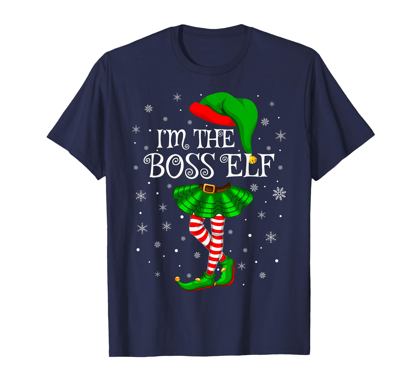 Boss Elf Christmas Family Group Women Girls Xmas Pajama T-Shirt