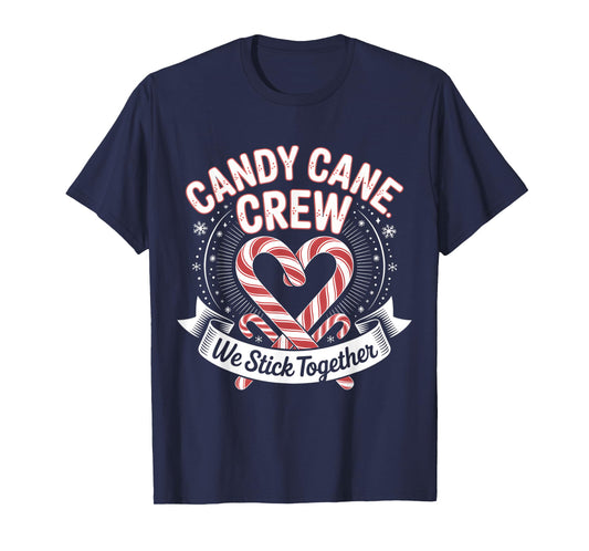 Christmas Candy Cane Heart Crew Family Matching Pajamas T-Shirt