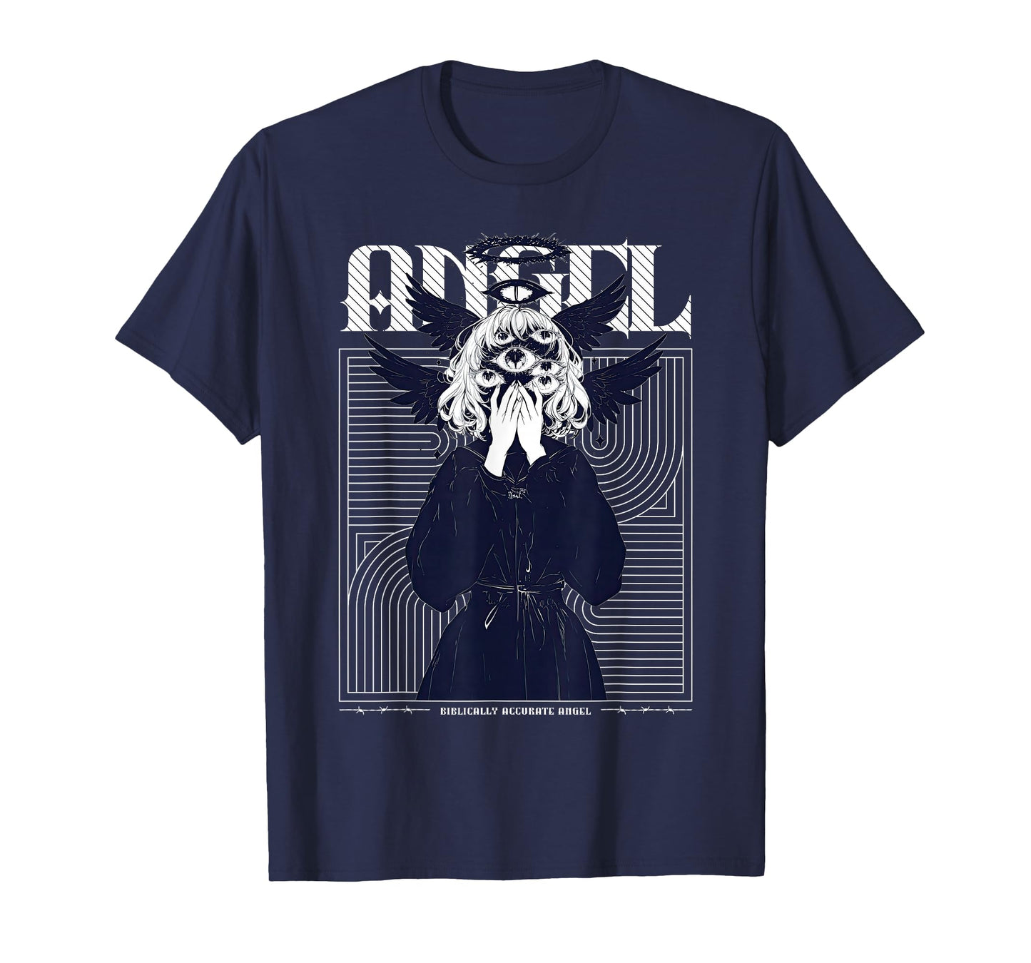 Anime Girl Multiple Eyes Gothic Seraphim Angel Harajuku T-Shirt