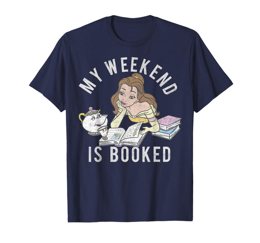 Disney Beauty And The Beast Belle My Weekend Is Booked Short Sleeve T-Shirt Small