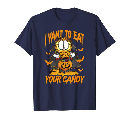 Garfield Halloween I Want To Eat Your Candy T-Shirt