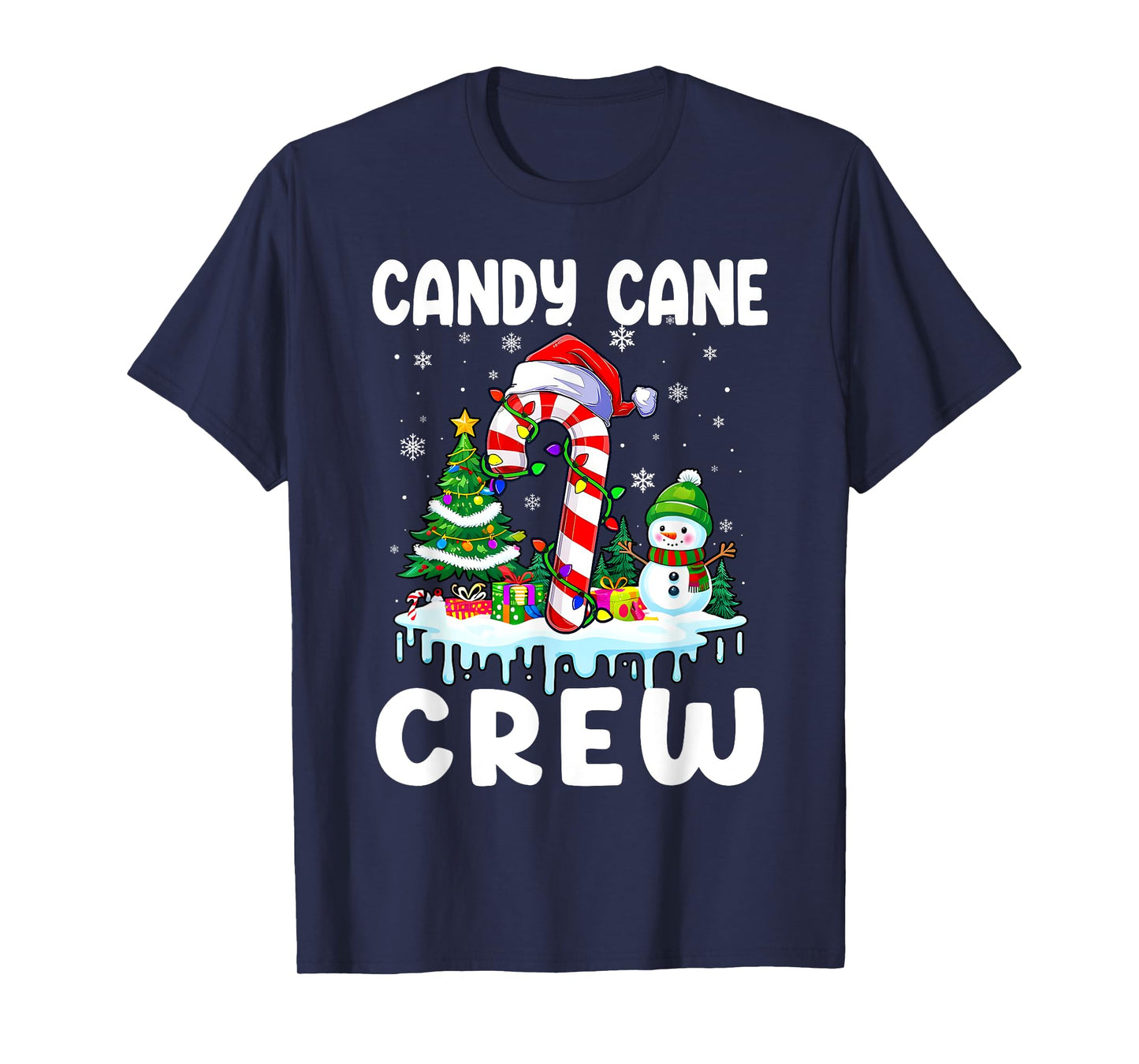 Candy Cane Crew Funny Christmas Holiday Boys Girls Men Women T-Shirt