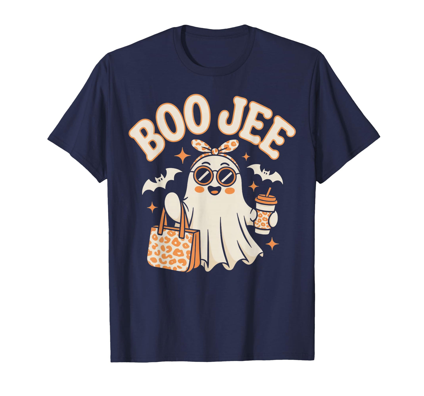 Boo JEE Coquette Leopard Boujee Halloween Ghost T-Shirt