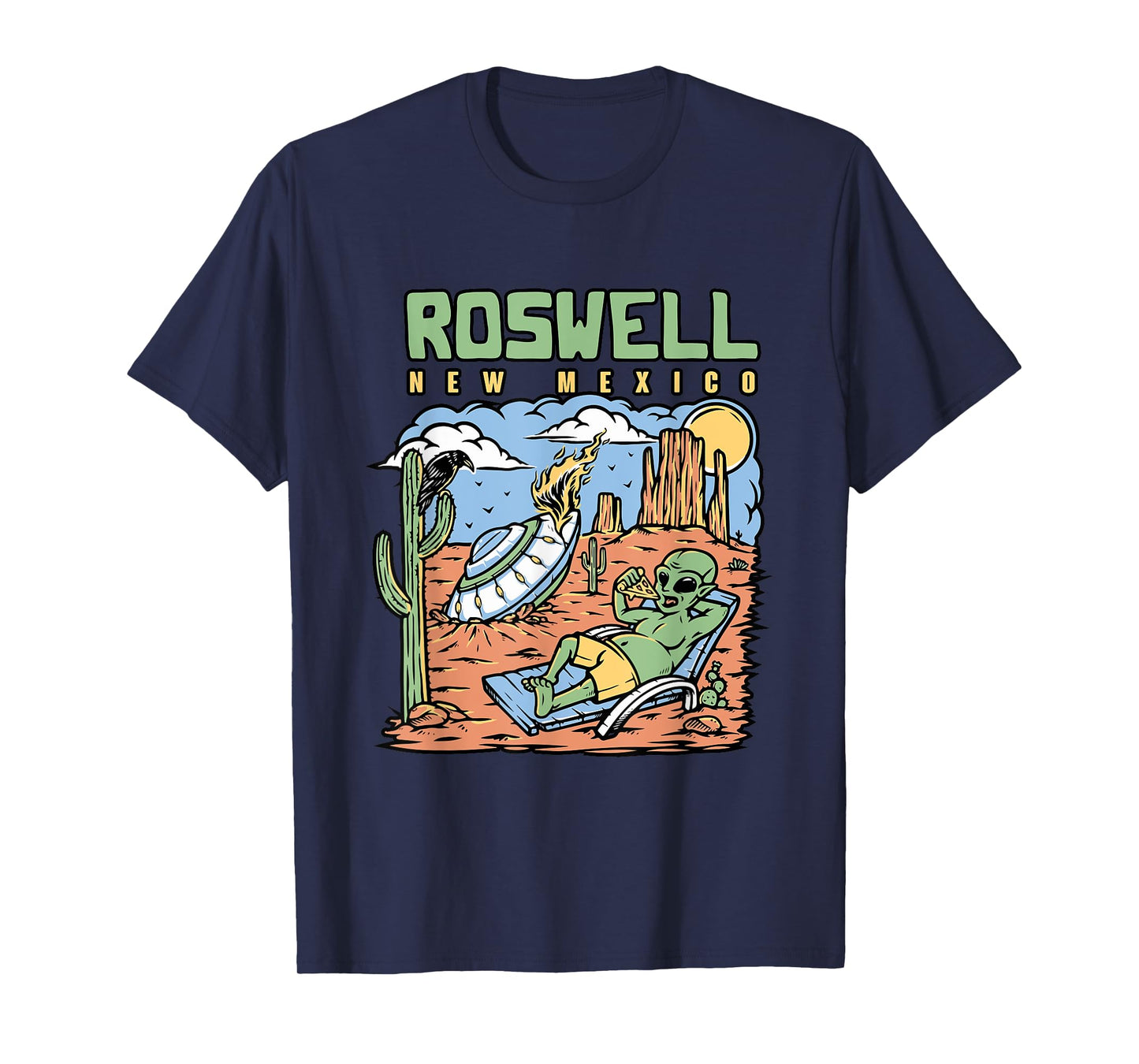 Funny Alien Vacation In Roswell New Mexico Desert T-Shirt