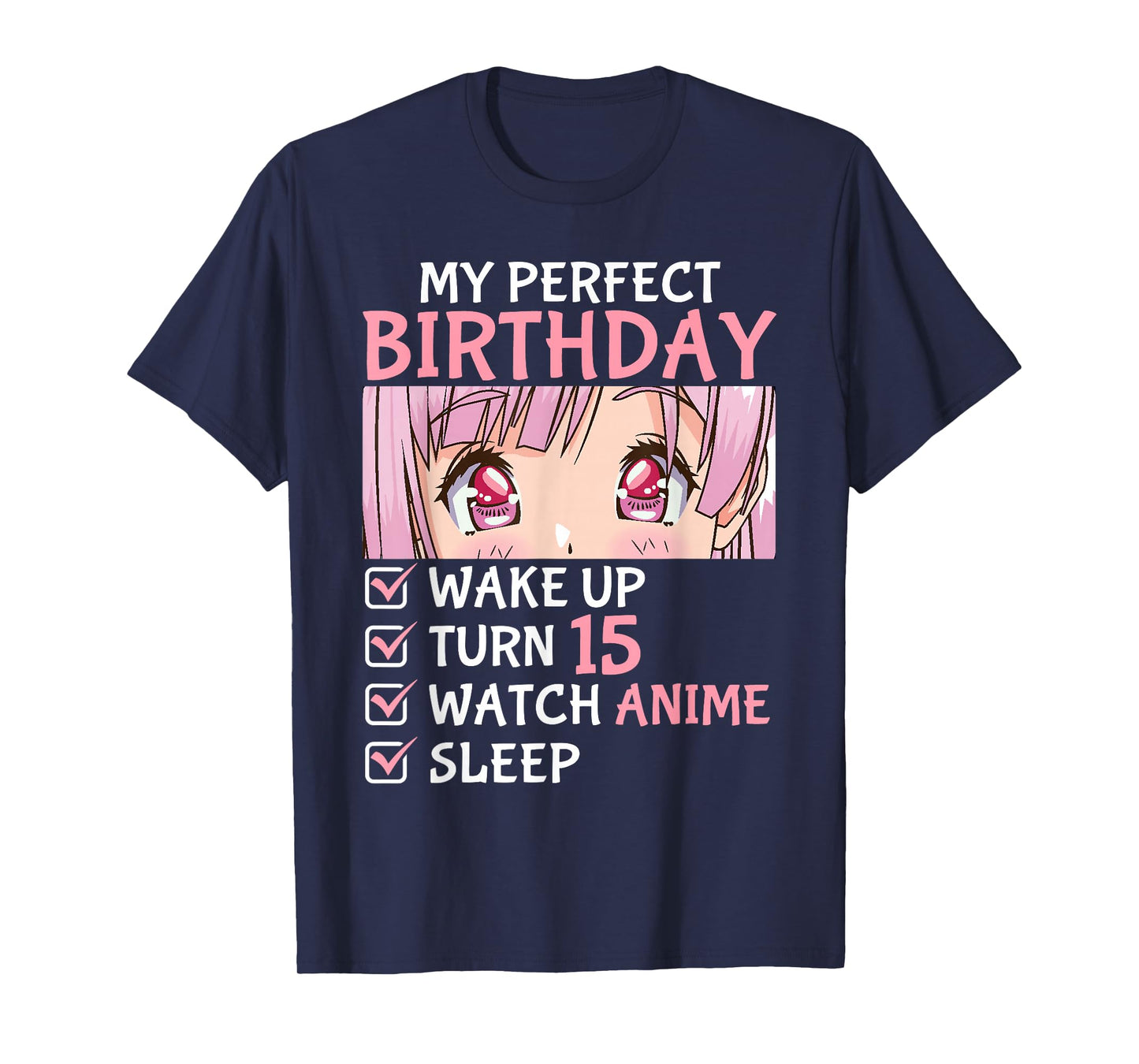 15th Birthday Watch Anime 15 Years Old Anime Teen Girls T-Shirt