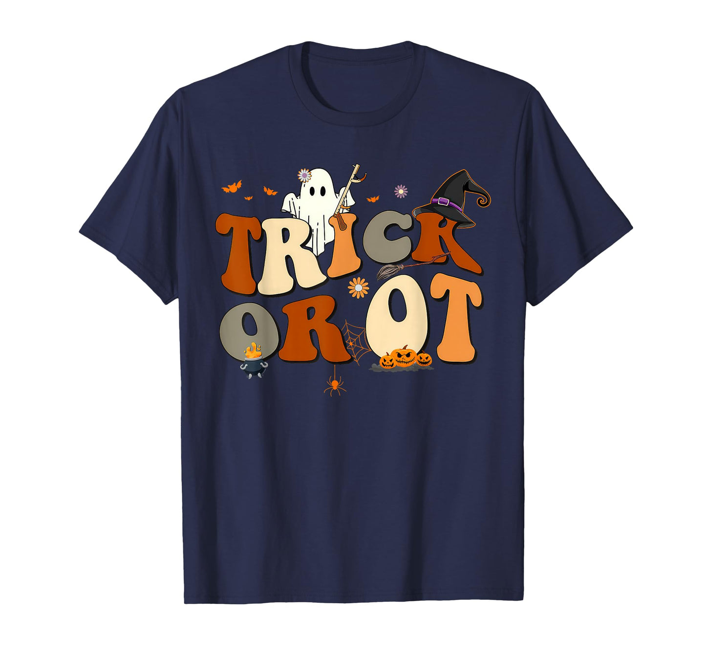 Retro Trick Or OT Occupational Therapy Ghost Halloween T-Shirt