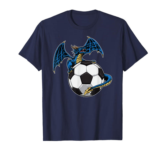 Cool Soccer Dragon Sitting On Soccer Ball T-Shirt
