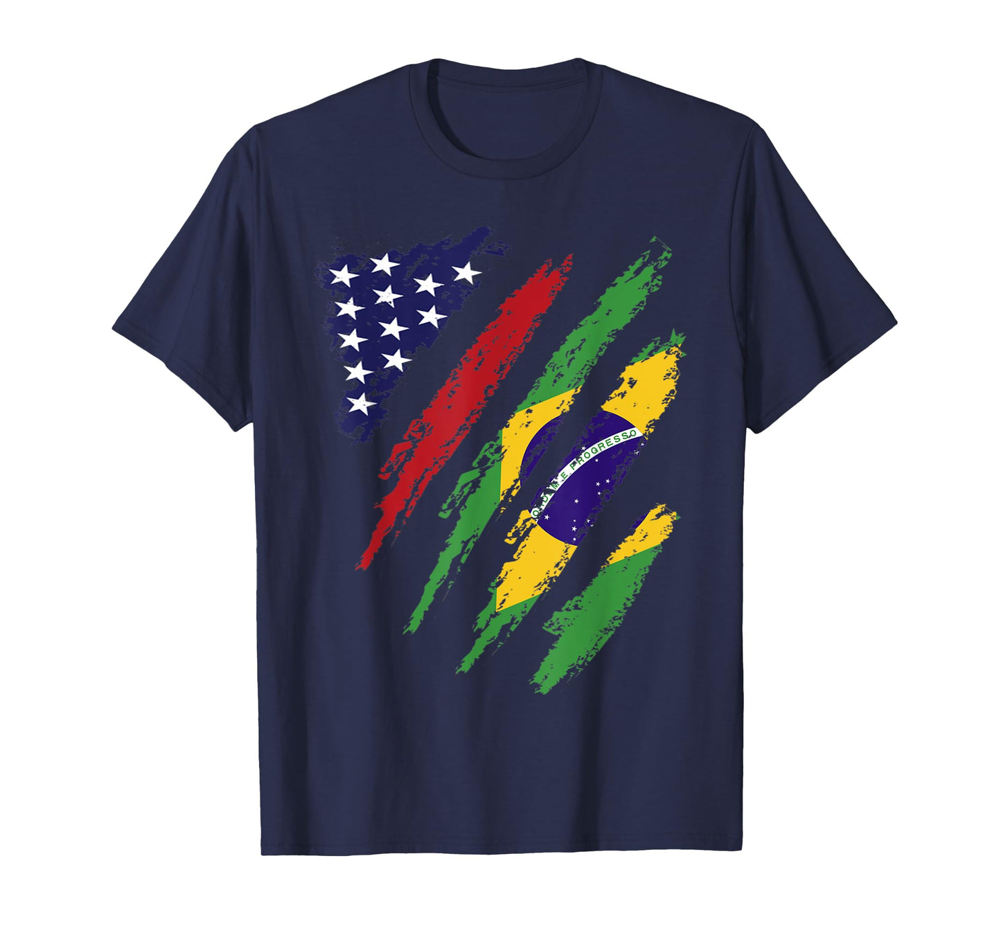 Brazil American Grown Flag USA Patriot Heritage Month T-Shirt