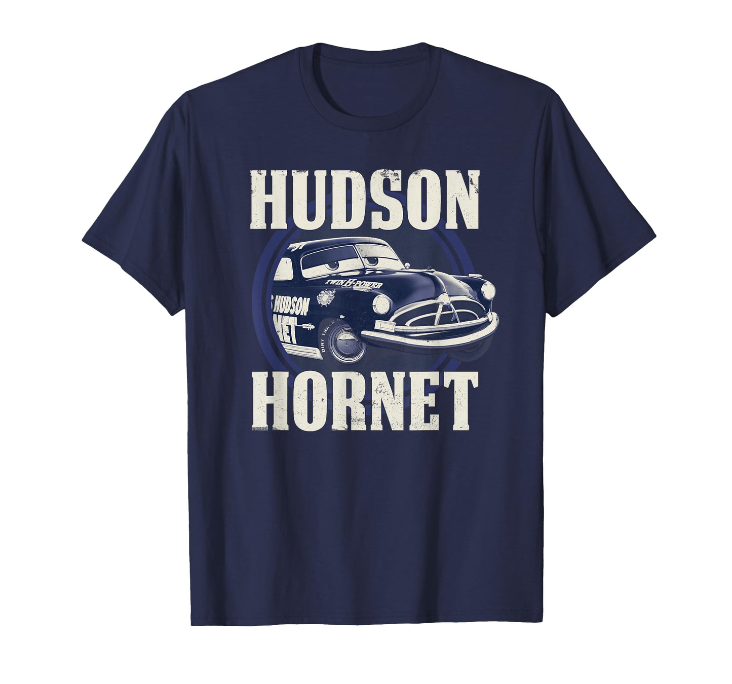Disney Pixar Cars Hudson Hornet Vintage Race Car Badge T-Shirt