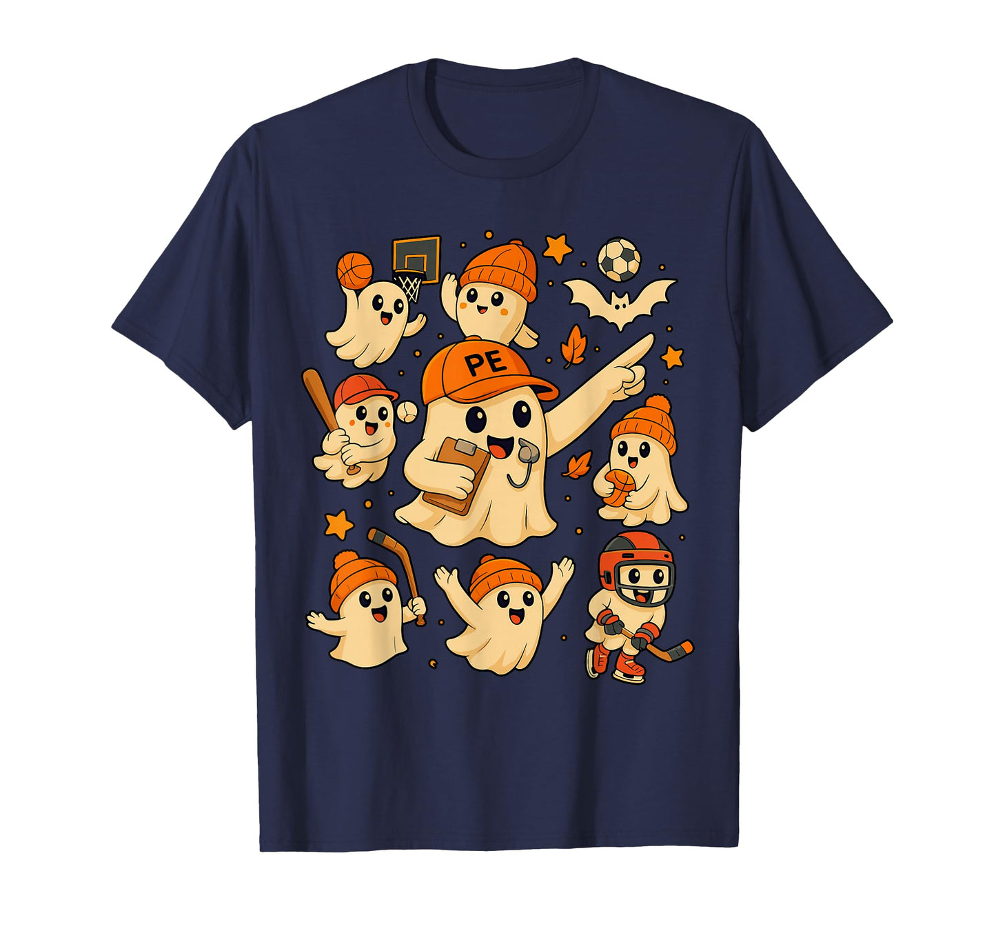 Halloween PE Teacher Costume, Ghost Physical Education T-Shirt