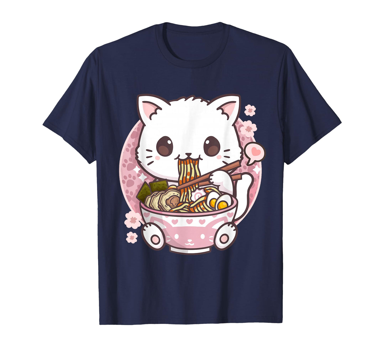 Kawaii Anime Shirts Ramen Cat Kawaii Anime Ramen Cat Cat Lovers Kawaii Neko T-Shirt, Black
