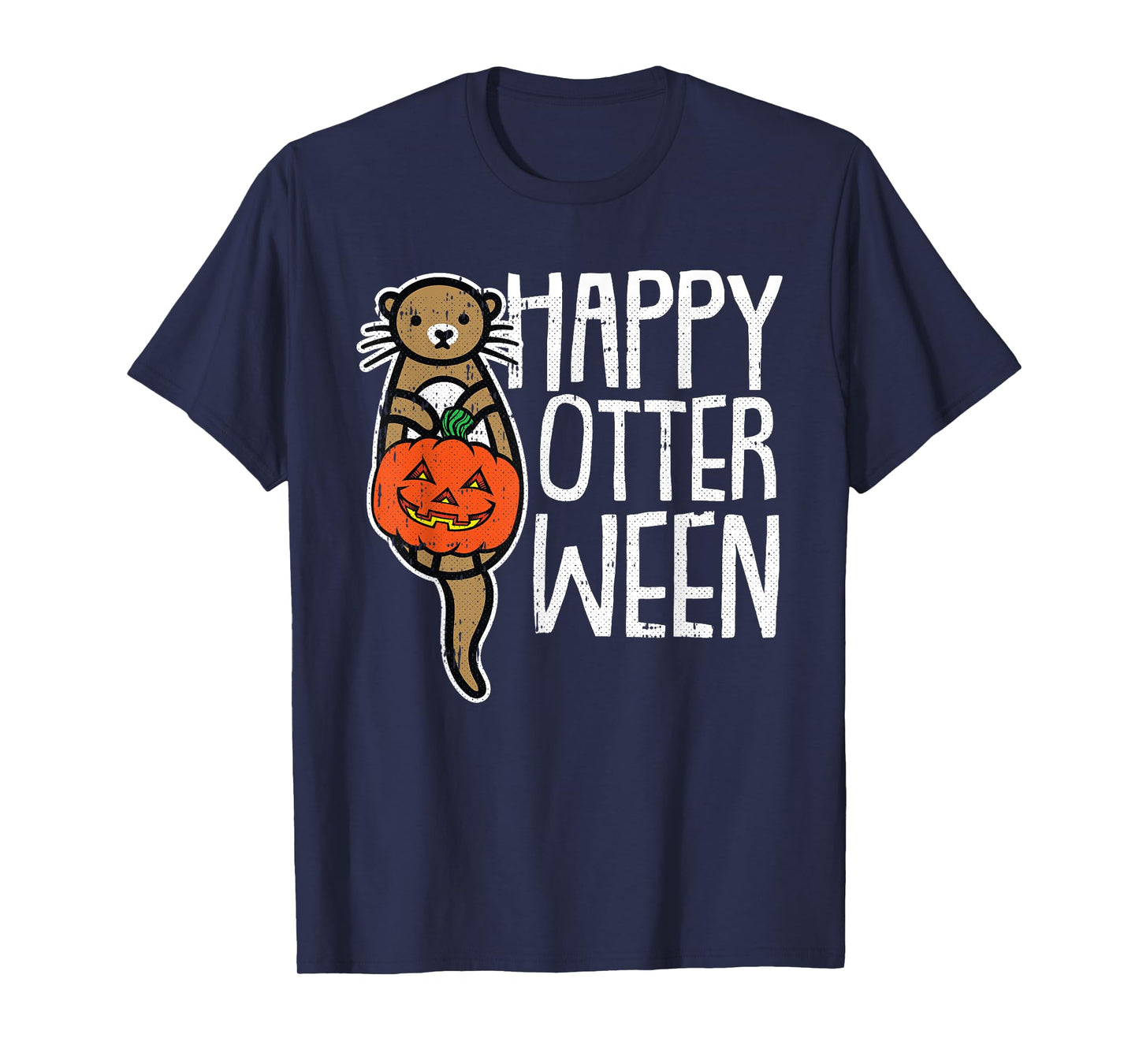 Happy Otter-Ween Lazy Halloween Costume Funny Animal Pun T-Shirt