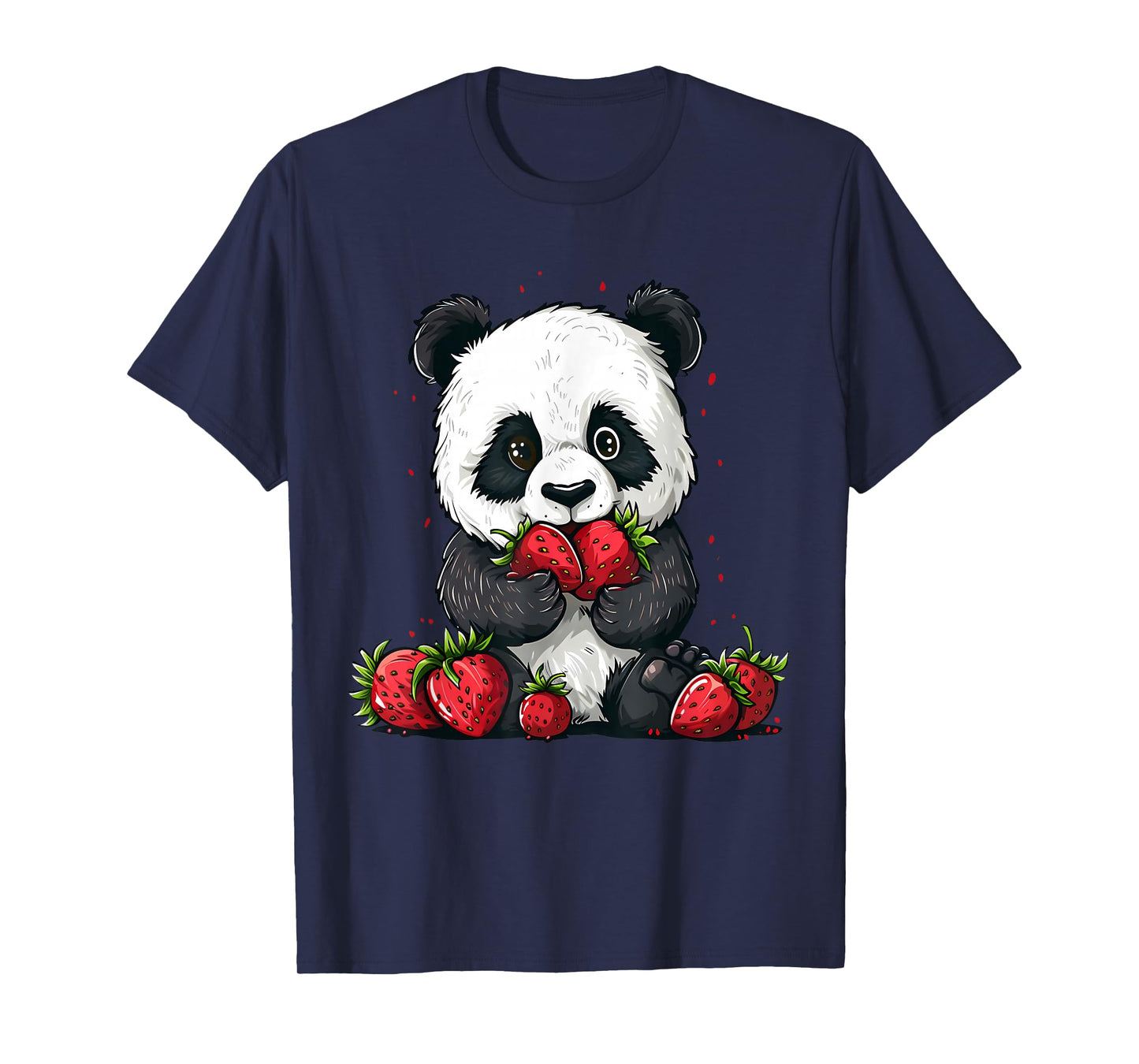 Strawberry Panda Bear Strawberries Cute Panda Bear Artwork T-Shirt