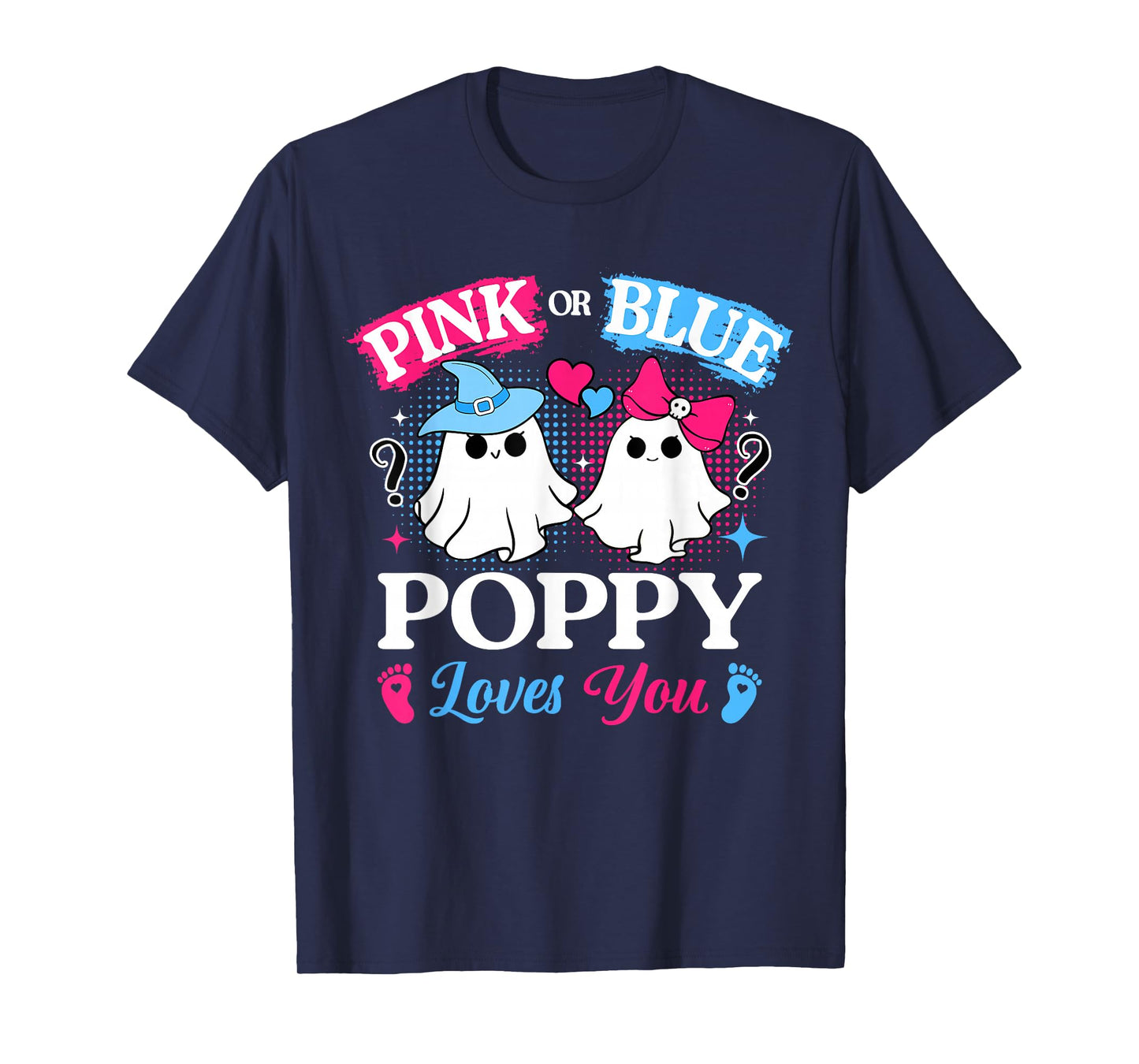 Pink or Blue Poppy Loves You Gender Reveal Halloween T-Shirt