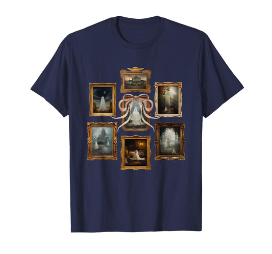 Halloween Ghost Picture Frame Haunted Heirlooms T-Shirt