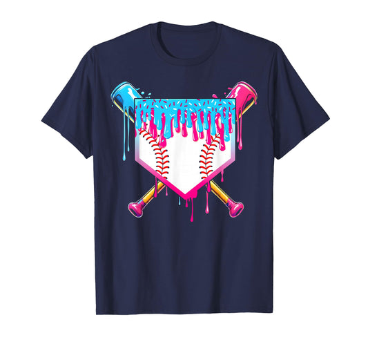 Baseball Drip Boy Ice Cream Sprinkle Youth Baseball Birthday T-Shirt
