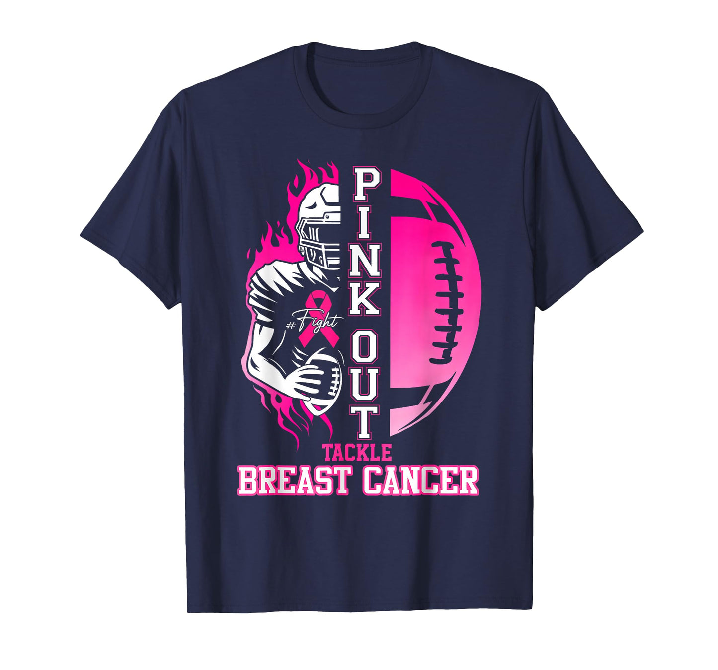 Tackle Breast Cancer Awareness Pink Out American Football T-Shirt