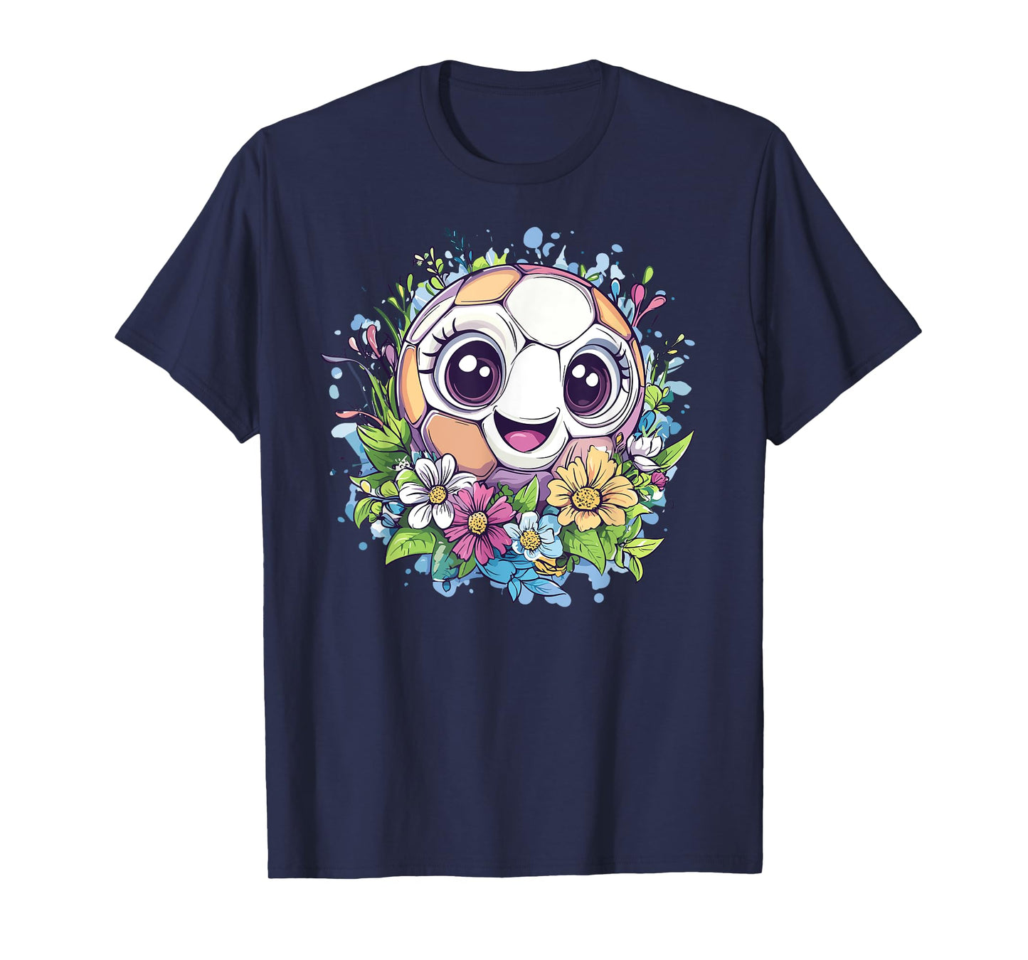 Cute Soccer Ball with Flower Art T-Shirt