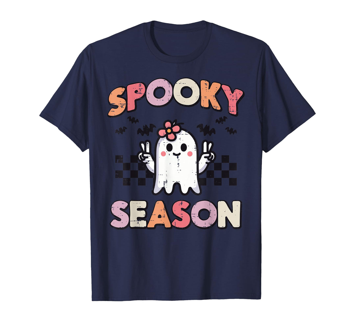 Halloween Ghost Peace Spooky Season Costume Girls Kids Women T-Shirt