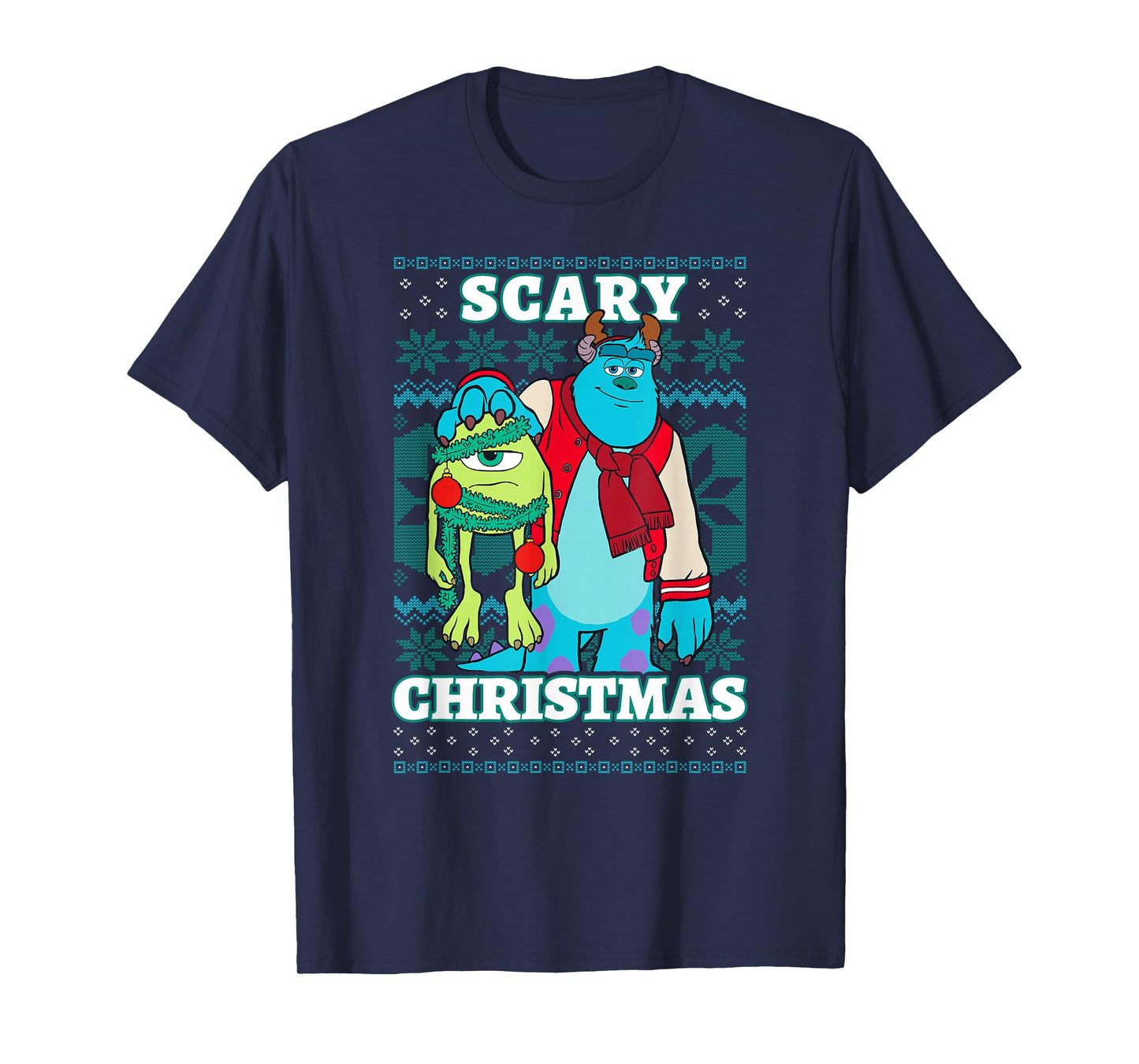 Disney Pixar Monsters Inc. Christmas Scary Ugly Sweater T-Shirt