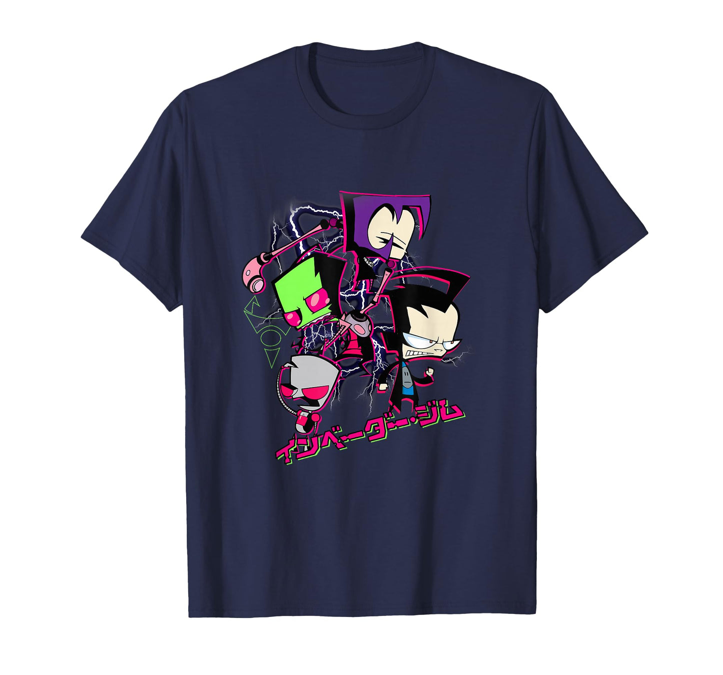 Invader Zim Lightning Storm Anime Characters Collage T-Shirt