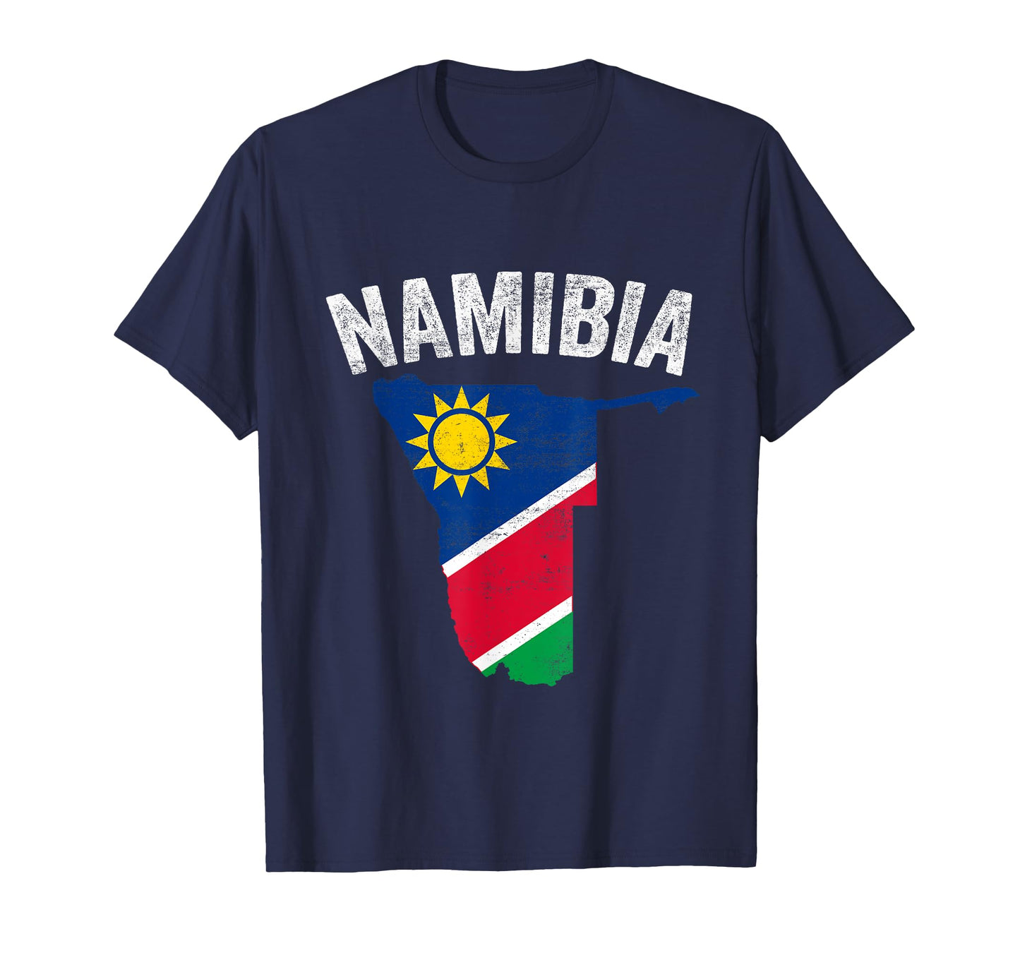 Distressed Retro Namibia Flag Namibia Map Patriotic T-Shirt