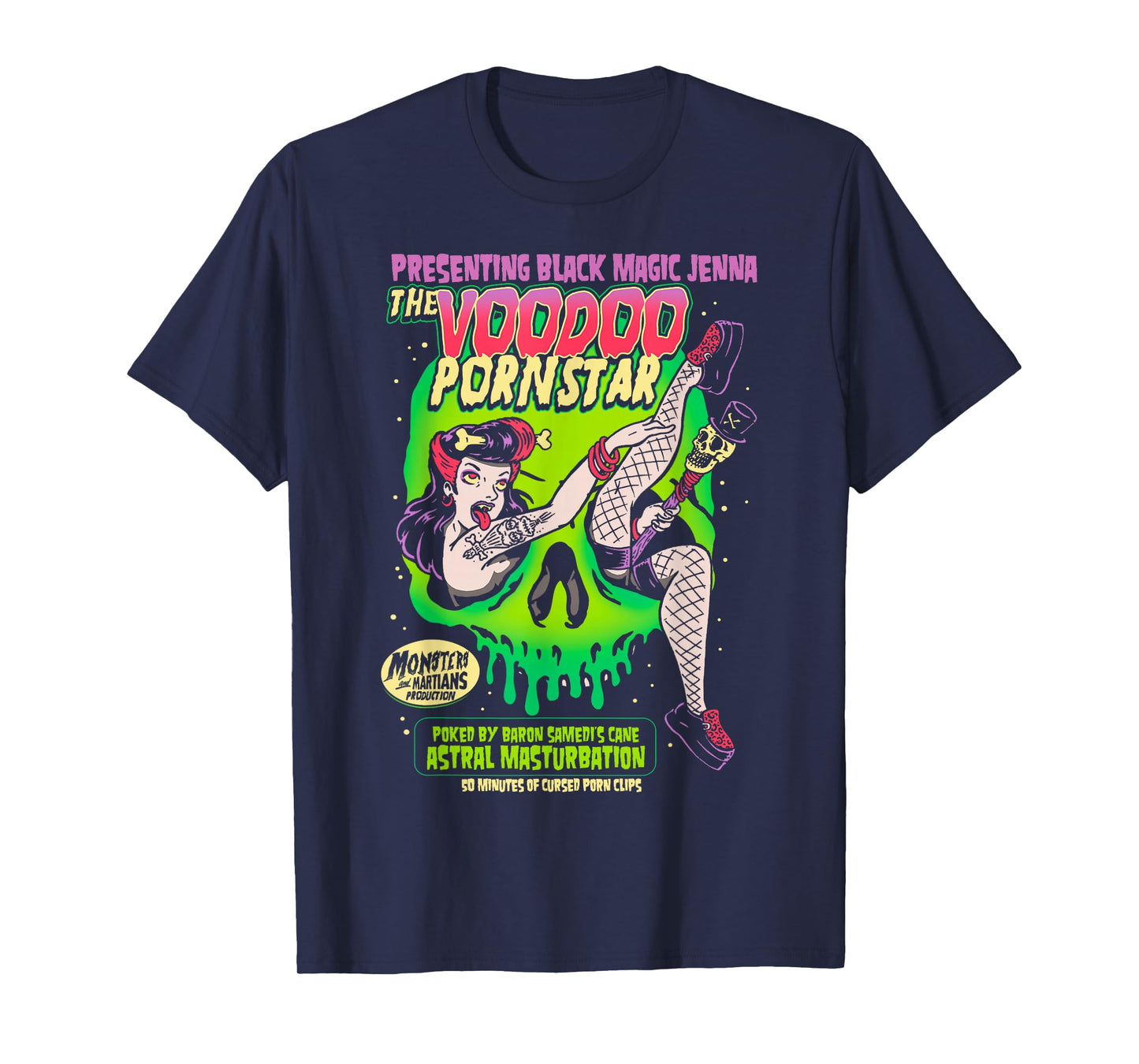 Horror Art - Voodoo Porn Star - Psychobilly Punk Art T-Shirt