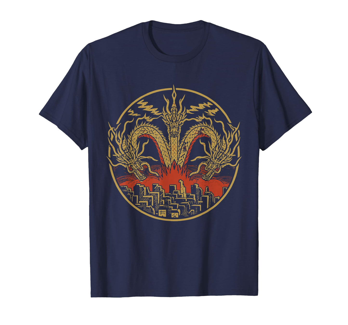 Vintage Dragon King Ghidorah art sunset japanese T-Shirt